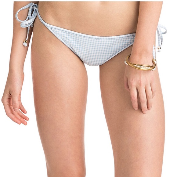 NWT Vineyard Vines Pastel Blue Multi Patchwork Gingham Reverse Bikini Bottoms XL - Picture 7 of 13
